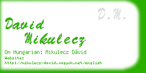 david mikulecz business card
