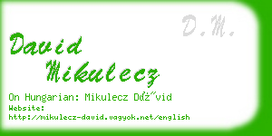 david mikulecz business card